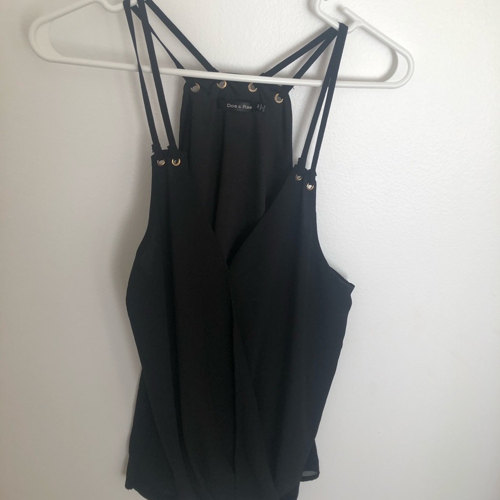 Black chiffon top